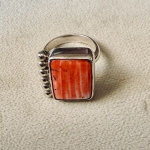 Sterling Silver and Pink stone Ring